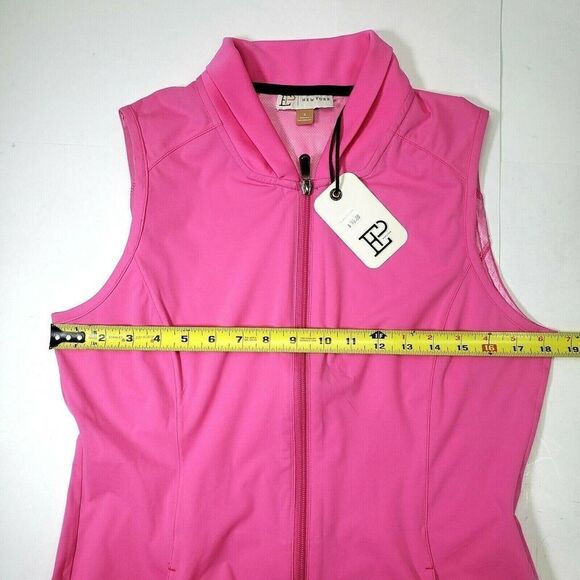EP New York Golf Vest Pink Full Zip Rosa Collar Detail Barbiecore New $96 Small - Picture 6 of 11